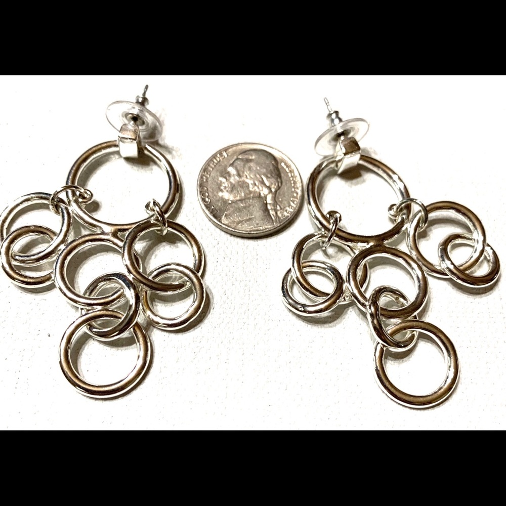 Vintage dangle earrings circles rings pierced